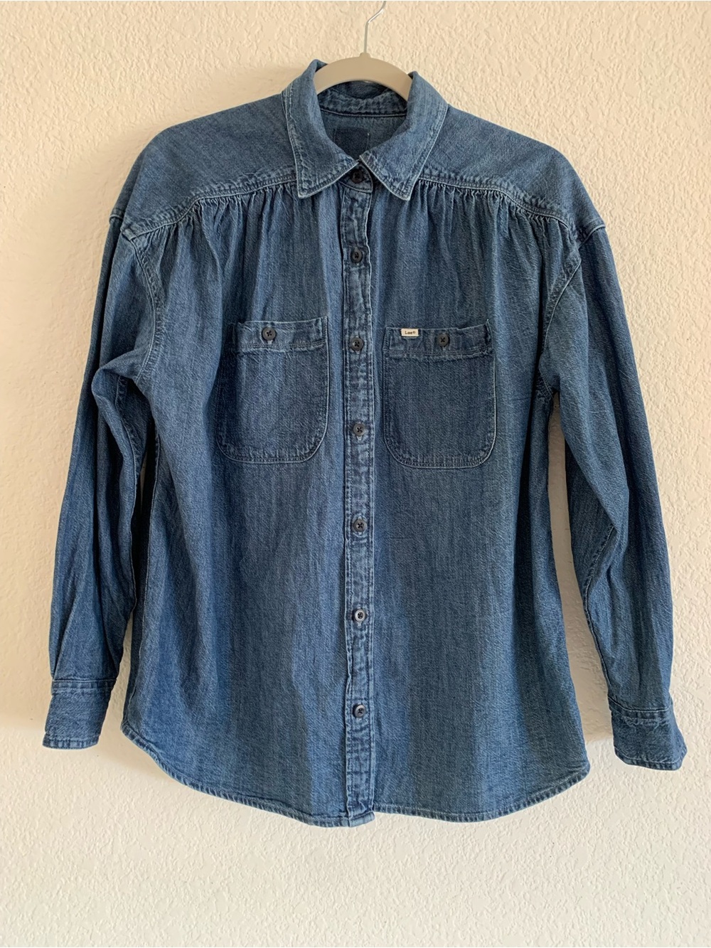 Lee Classic Denim Button-Down Shirt in Medium Blue